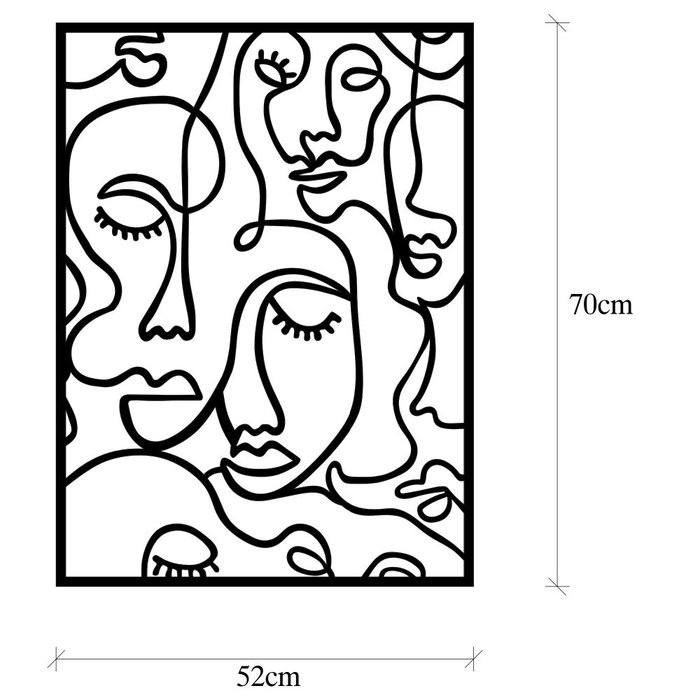 Wallity Faces 2 - Escultura de Pared de Metal Negra Wallity Faces 2 - Escultura de Pared de Metal Negra